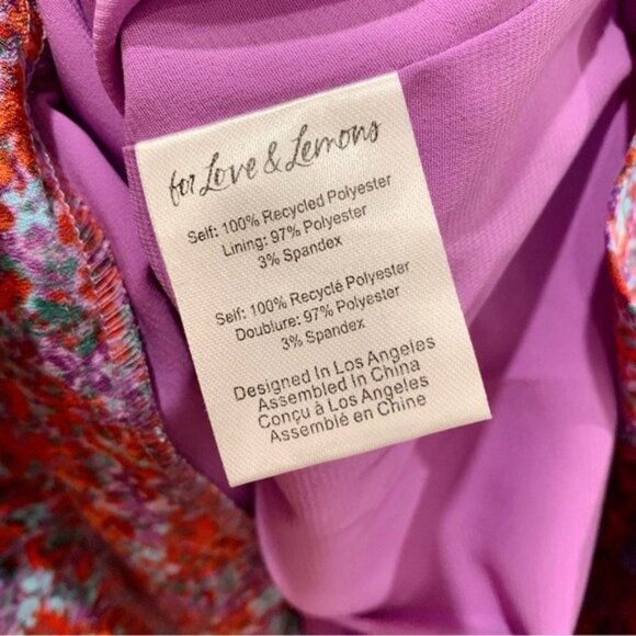 For Love & Lemons Red Purple Floral Corset Open Back Flare Dress - Picture 7 of 7